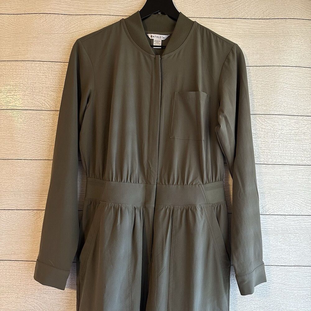 Athleta Women's Brooklyn Utility Jumpsuit Long Sleeve Moss green gorpcore Size 6 - Picture 3 of 9